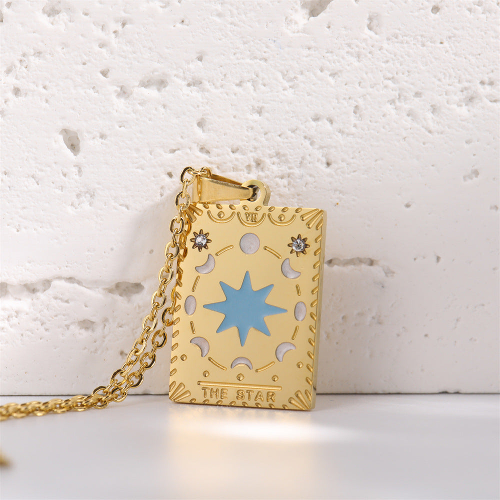 Wholesale Vintage Tarot Cards Stainless Steel Sweater Chain
